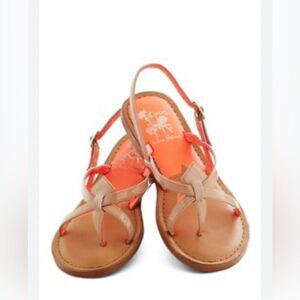 Sam Edelman Tan and Orange Slingback Sandals size 8.5